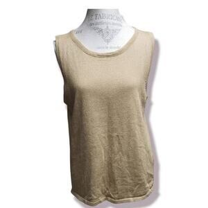 Ashley Hill Gold Sleeveless Dressy Tank Top • Large